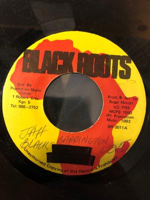 7-дюймовая пластинка BARRINGTON LEVY - Jah Black BR011 Black Roots 1993 Ямайка Регги, Ска и Даб Б/У