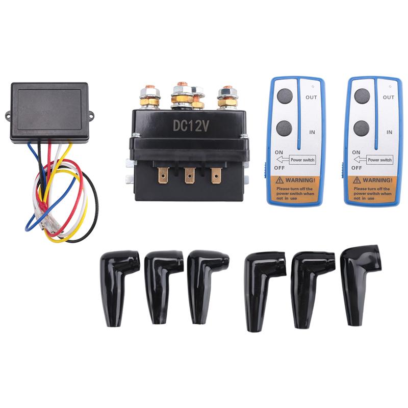 12V 500A Winch Solenoid Relay Contactor+ Wireless Winch Remote Control Kit For Truck Jeep ATV 5500-12000Lbs Winch (500A)-M53K