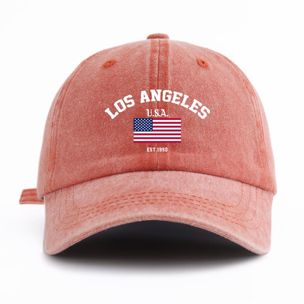 1 шт. Стильная washed бейсболка LOS ANGELES для взрослых, минималистичный ретро-стиль, повседневная, мягкая, регулируемая, кепка папы, идеальный подарок