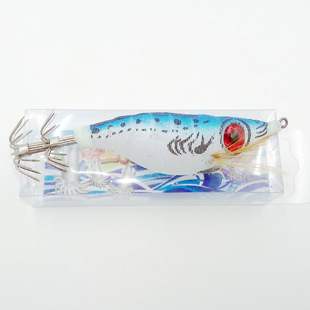 Светящаяся приманка для кальмара Деревянная креветка Приманка для осьминога Прочный джиг для кальмара для ловли на приманку