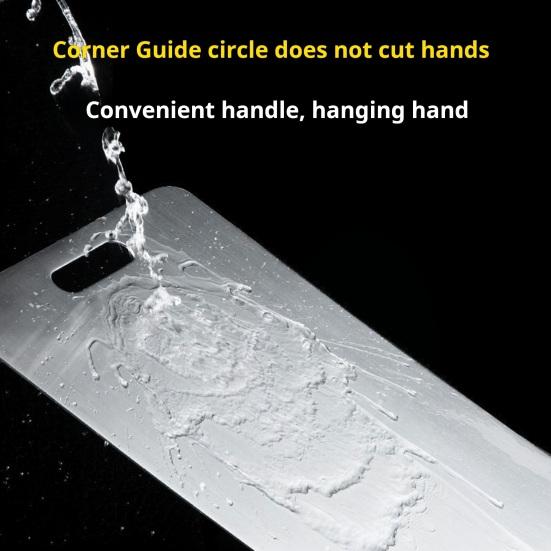 Разделочная доска из нержавеющей стали, двухсторонняя разделочная доска для кухни, удобная ручка, большая универсальная разделочная доска для мяса, овощей, фруктов