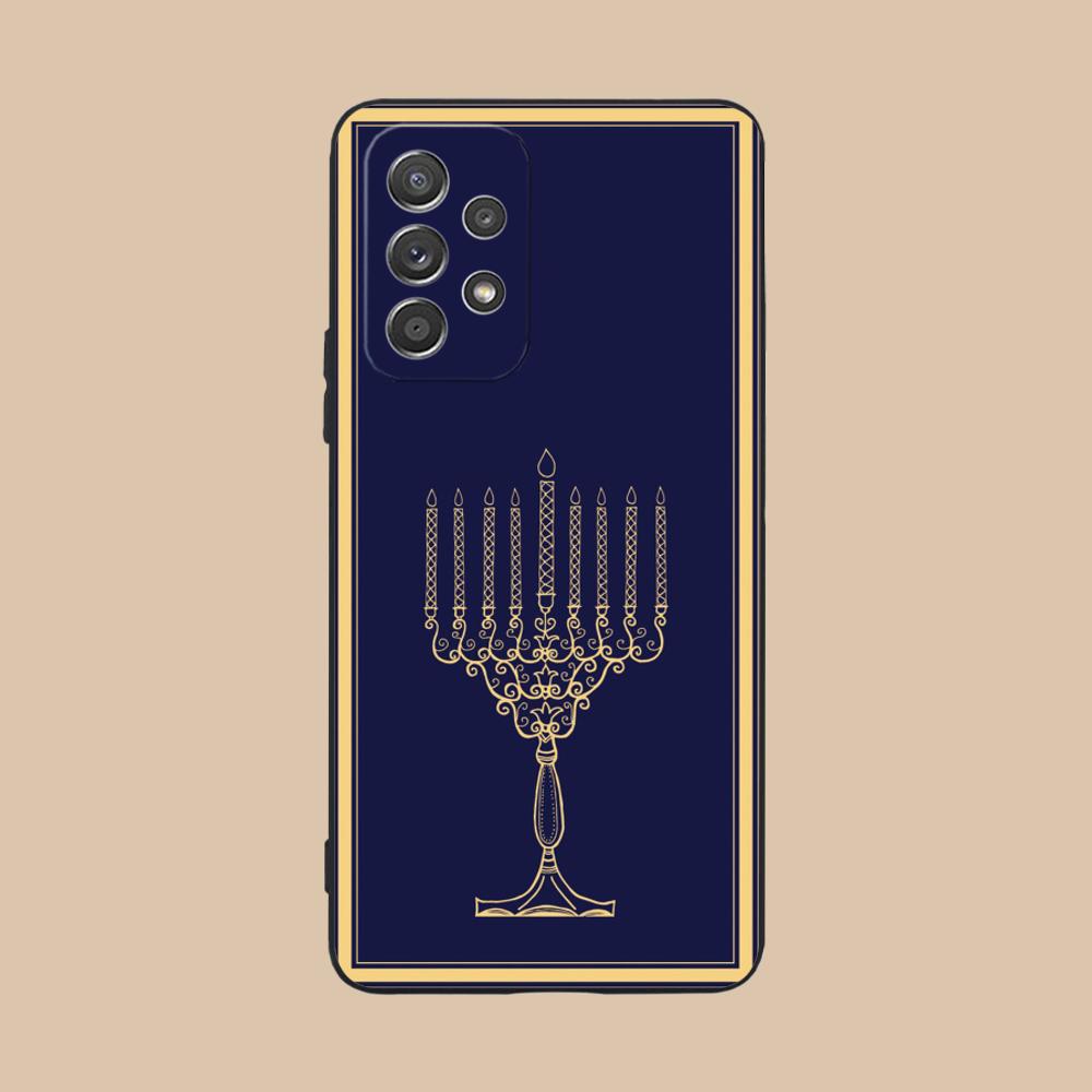 Еврейский чехол для телефона Ханука для Samsung Galaxy M55 54 42 35 34 33 32 23 22 15 14 13 12 F55 5G Цветной чехол Красивый Роскошный