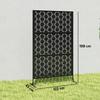 Metal Decorative Privacy Screen Outdoor Divider, Black Grid