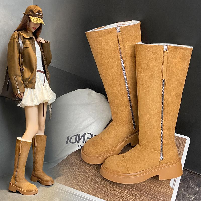 [Фанфна] Ретро длинные зимние сапоги женские 2025 осень новинка бархатные утолщенные теплые модные универсальные сапоги