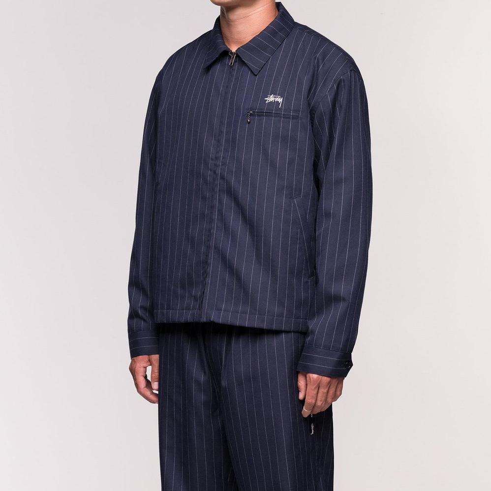 Stussy X CdG Striped Coach Long Sleeve Jacket American Vintage Unisex Jacket Blue 315270