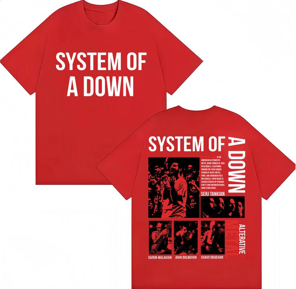 Футболки Rock Band System of A Down Унисекс Женские Винтажные Альтернативная Металлическая Музыка Футболки Унисекс Женские Хлопок Оверсайз Мужская Футболка