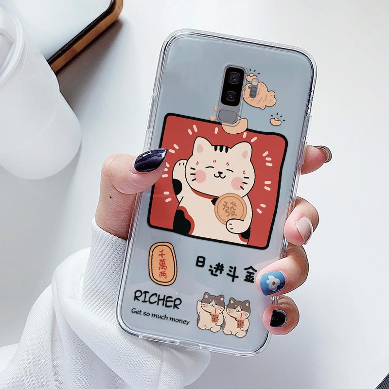 Чехол для телефона Samsung Galaxy S9 S 9 Plus Мультяшная задняя крышка Прозрачный мягкий силикон Цветок Funda Для Samsung s9 S9+ Милый Capa