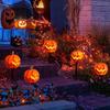 Halloween Pumpkin Candle Pathway Solar Lights Crow Yard Stake Lamp for Garden Yard Lawn Pathway Home Party Decoration Waterproof