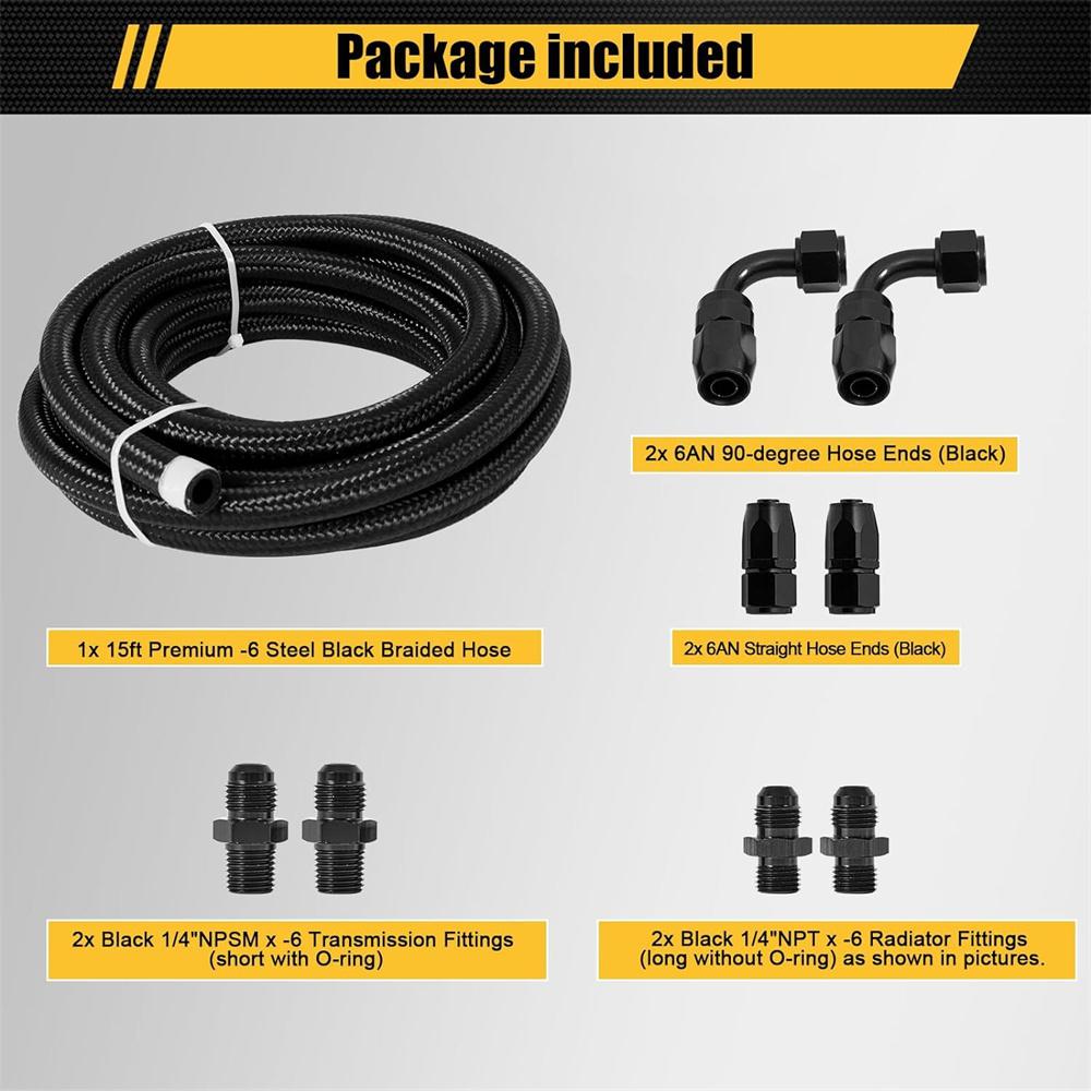 Комплект шлангов и фитингов для линий охлаждения автоматической коробки передач 4L60E и 4L65E AN6