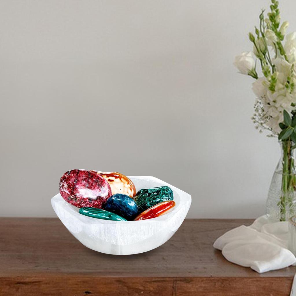 Селенит Зарядная Чаша Центральный Элемент Украшение Стола Дом для Мужчин Женщин Медитация Хранение