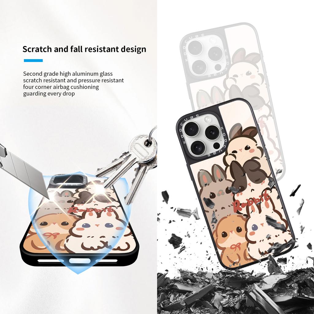 For iPhone 16 Pro Max Case High Aluminium-silicon Glass+PC+TPU Pattern Print Phone Cover Compatible with MagSafe