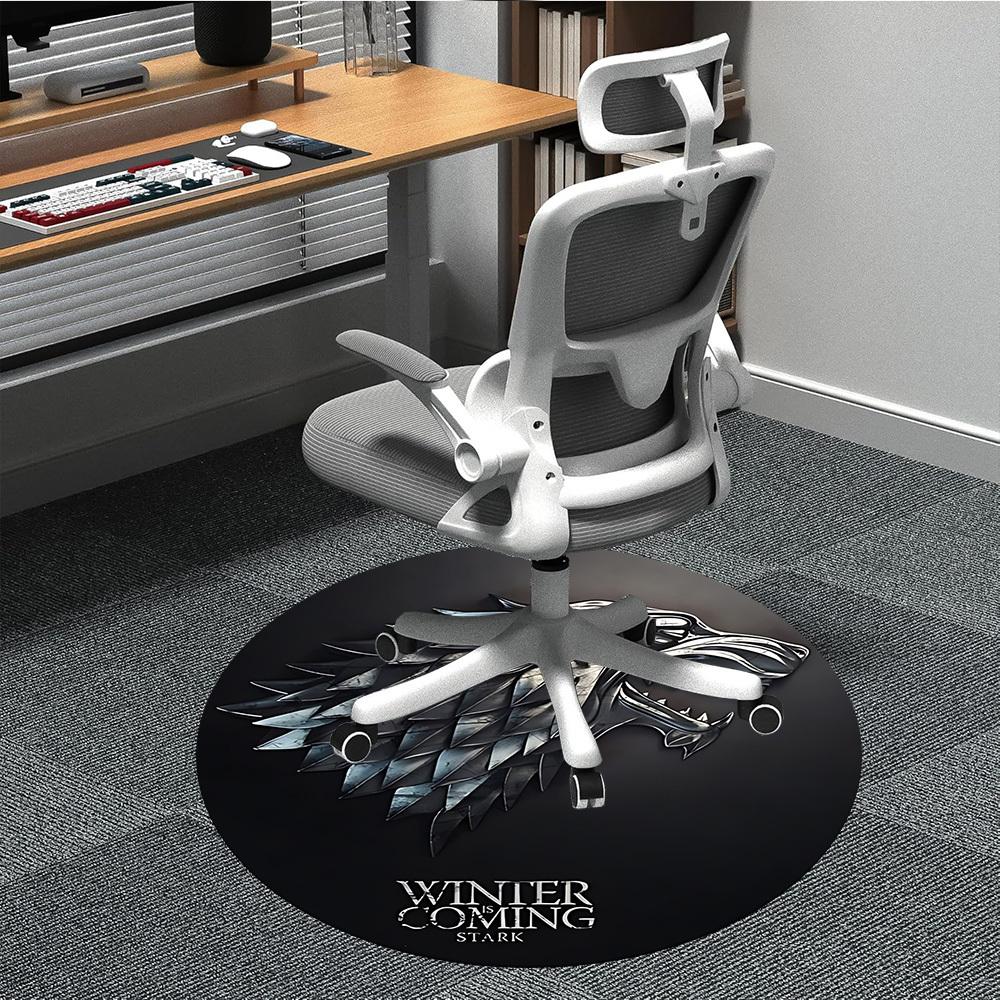 1pc Winter is Coming Carpet, Round Non-Slip Durable Large Size Office Carpet, Suitable for Office yy250908035