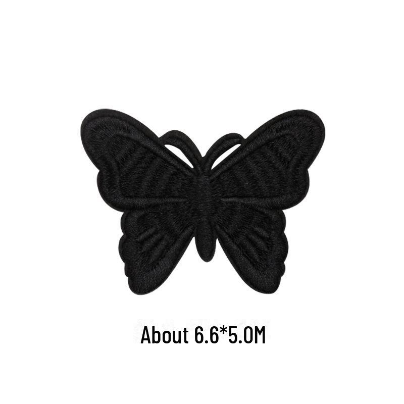 Черная самоклеящаяся вышитая нашивка для самостоятельного ремонта и украшения одежды