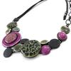 [J2170] - Designer Necklace 'Safari' Purple Green