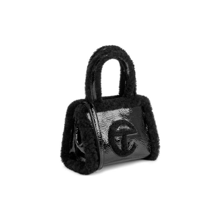 UGG Сумка-тоут Telfar Collaboration из коровьей кожи, Сумка для покупок, Сумка на плечо, Сумка через плечо, Сумка женская маленькая Черная 1155850-BLK