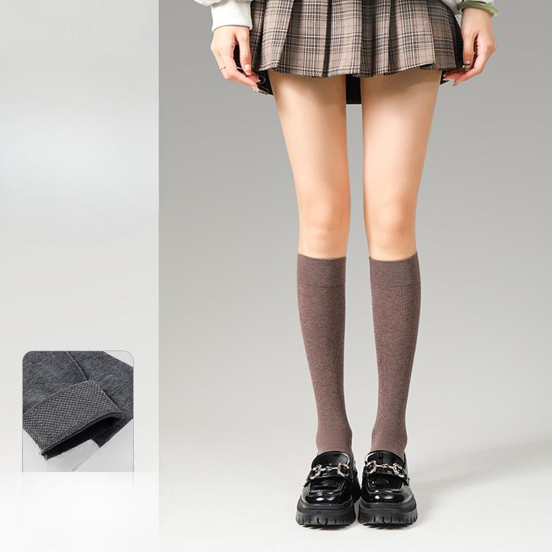 Женские осенне-зимние толстые однотонные гольфы с микродавлением для ног