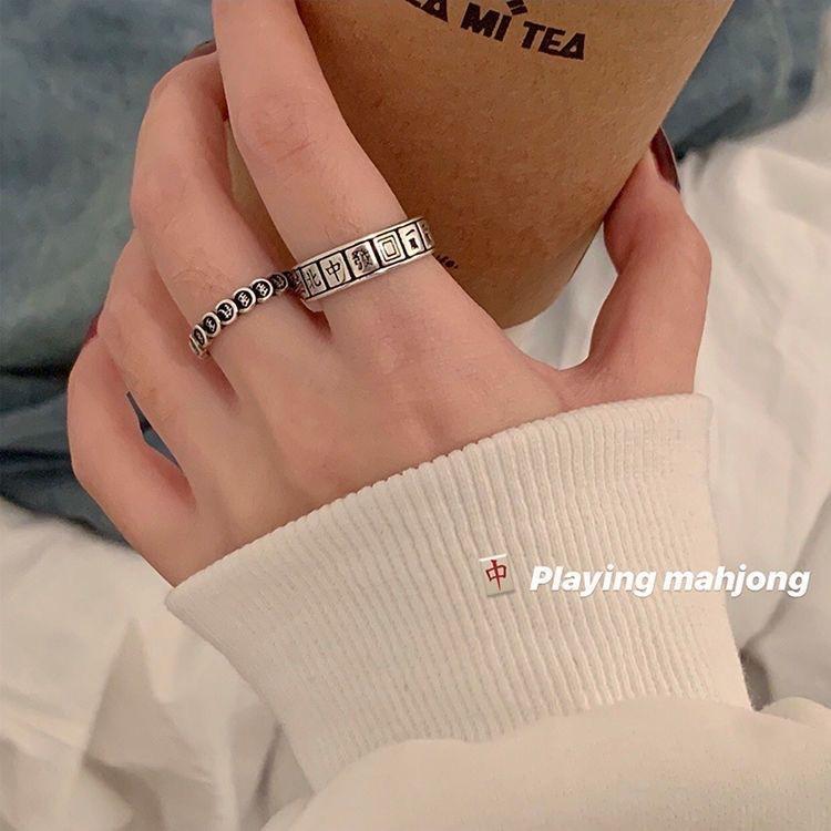 Маджонг Цянь Дуодуо кольцо женское нишевый дизайн модное высококлассное кольцо регулируемое
