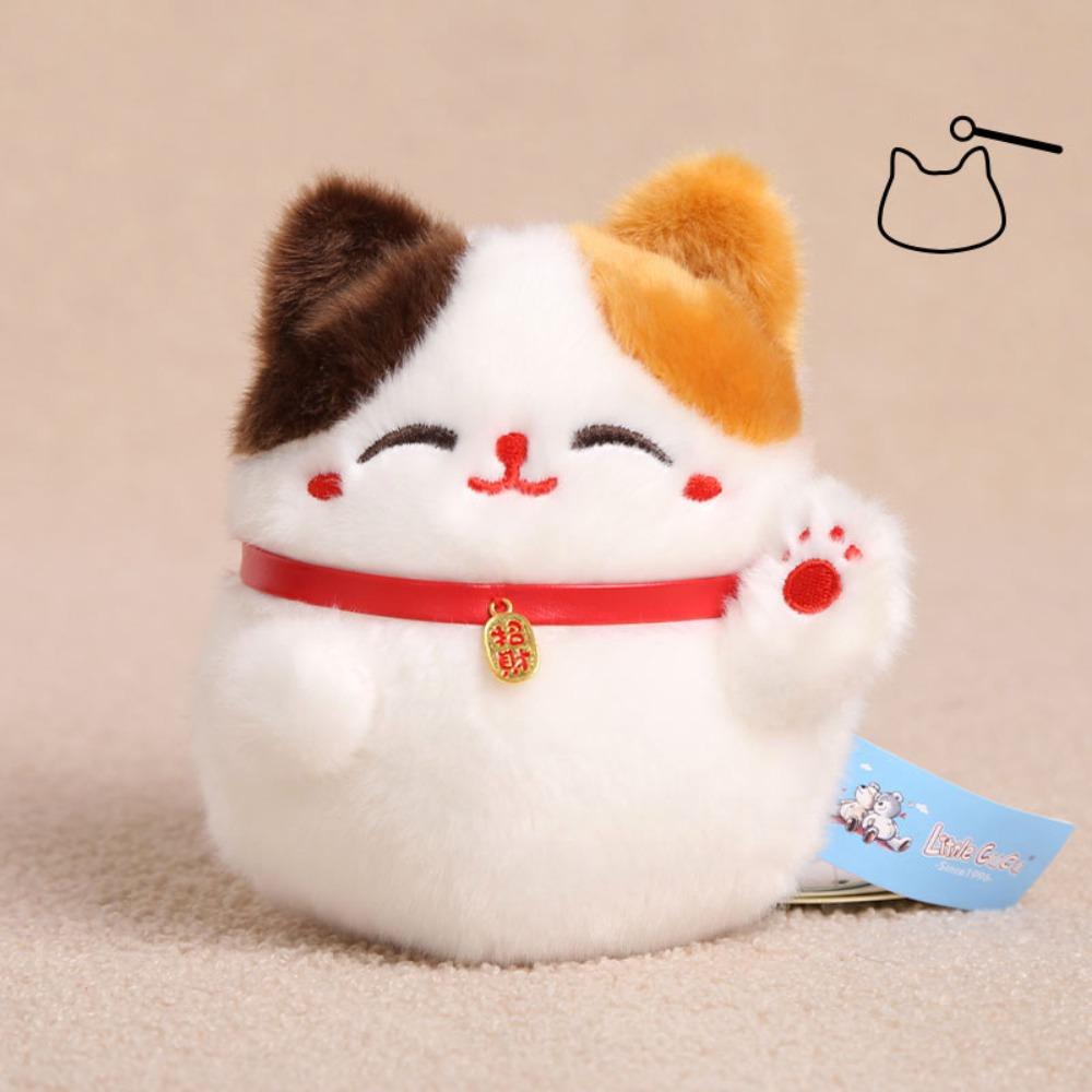 Plush Mascot Lucky Kitten Plush Toys Waving Hand Cute Cartoon Cat Doll Desktop Pets