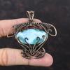 Larimar Gemstone Pendant Copper Wire Wrapped Pendant Tortoise Jewelry Handmade Unique Style Pendant Copper Wire Wrapped Jewelry Gift For Him