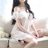 Babydoll Lingerie Sheer and Glamorous White Fascinating That Shows Off Your Skin Beautifully [Synlala] Nightgown, Transparency, Off-Shoulder