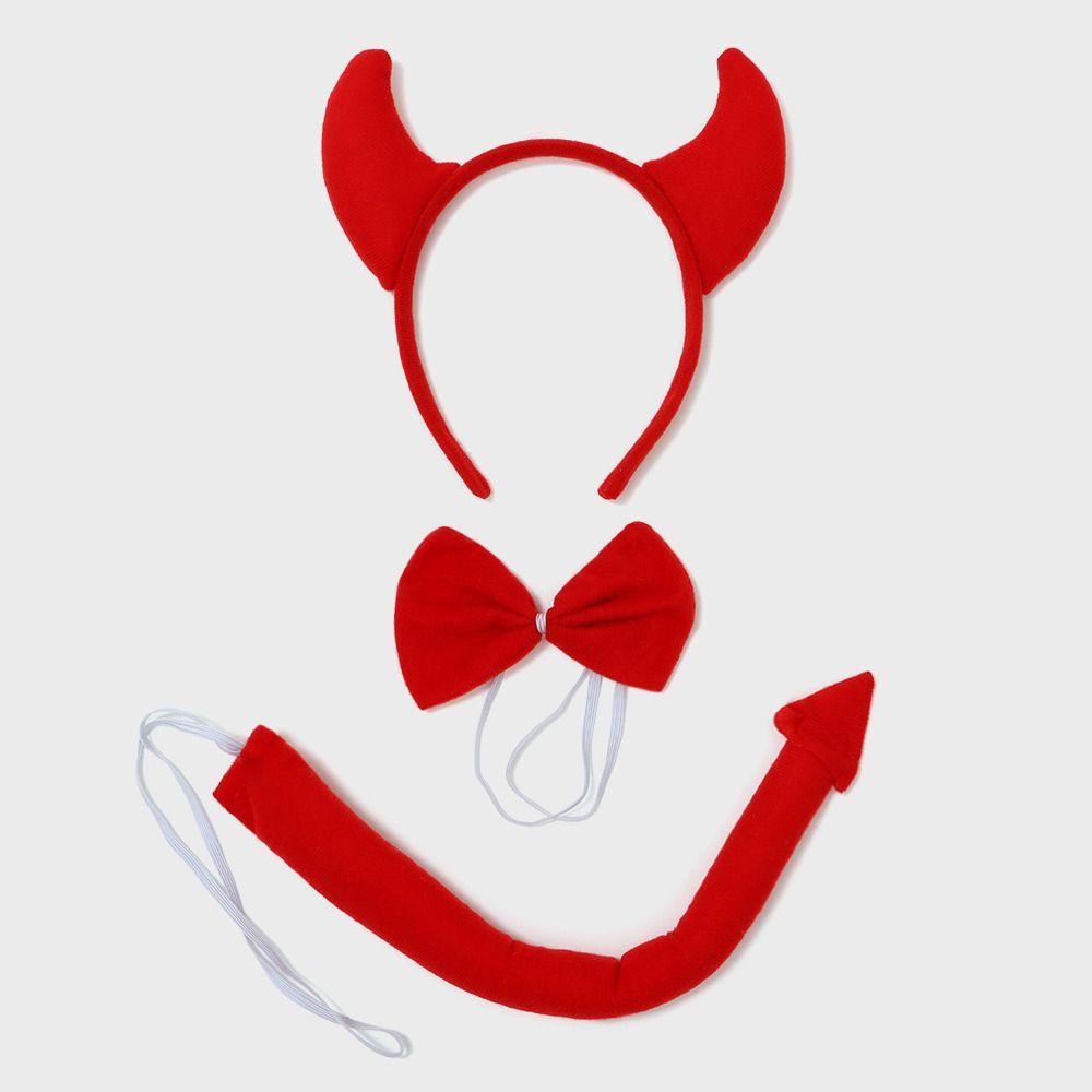 Костюм для костюмированной вечеринки «Демон», комплект костюмов для косплея «Хвост дьявола» + галстук-бабочка для украшений на Хэллоуин