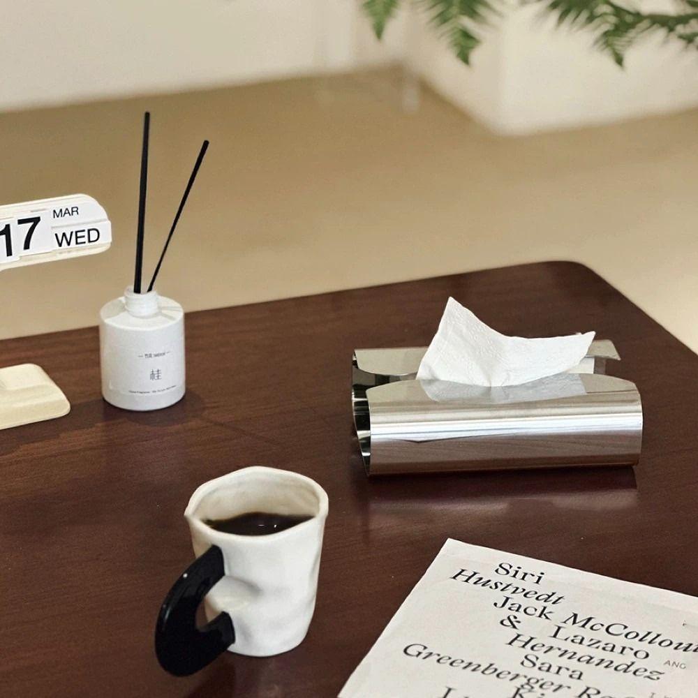 Stainless Steel Tissue Case Mirror Surface Napkin Box Elegant Mirror Napkin Holder Kitchen Use