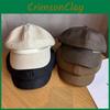 Material Letter Pu Curved Brim Octagonal Cap Cold Season Fashion Accessories