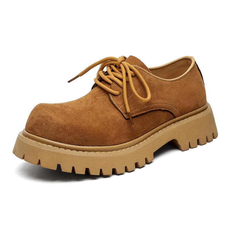 Туфли дерби 2024 новые туфли с большой головой Микки, деловые повседневные туфли на платформе с круглым носком из кожи 5740-J