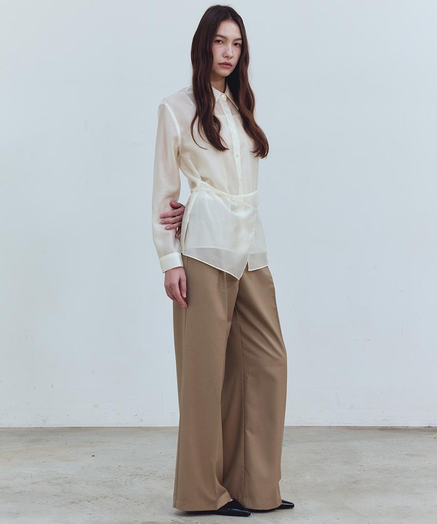 JBYRARA Heritage One-Pleat Wide Fit Pants_Beige