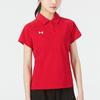 Under Armour Спортивная рубашка-поло из смеси хлопка, однотонная, женская, красная 22500522-600
