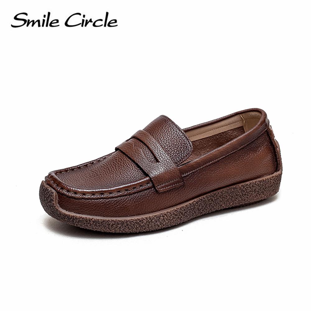 Женские лоферы из натуральной кожи, модная повседневная обувь в стиле ретро, ​​низкие женские туфли без шнуровки на плоской подошве