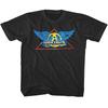 Aerosmith Chrome Winged Logo T Shirt Vintage Rock Band Concert Tour Merch