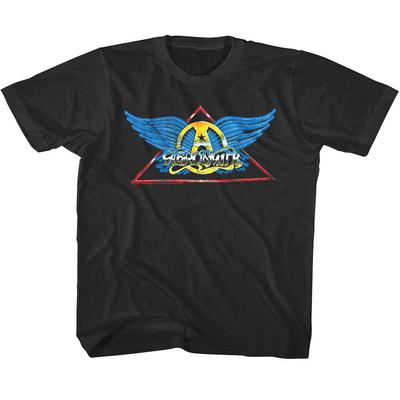 Футболка Aerosmith с хромированным крылатым логотипом Винтажный мерч с концертов рок-группы