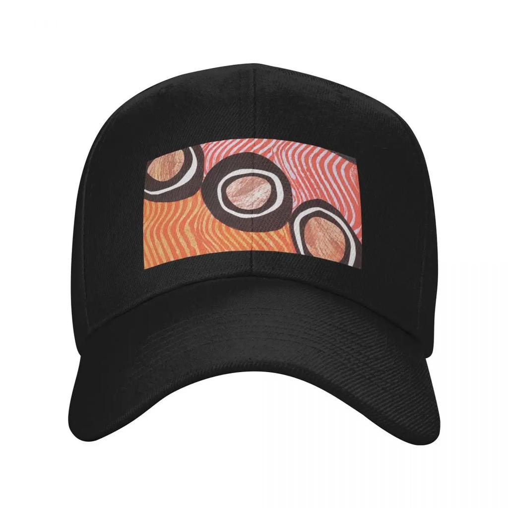 New Funky retro orange print Baseball Cap Anime Hat fun hats Trucker Cap hats for Unisex Caps Unisex Womens