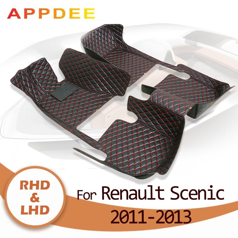 APPDEE Коврики в салон автомобиля Renault Scenic(ПЯТИМЕСТНЫЙ) 2011 2012 2013 Изготовленные на заказ автомобильные подушечки для ног автомобильный ковер