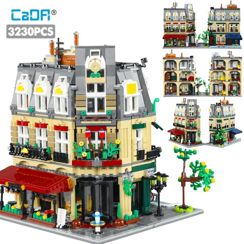 Cada Parisian Restaurant House Architecture Building Blocks Friends French Dining Room Bricks Toys for Kid Gifts