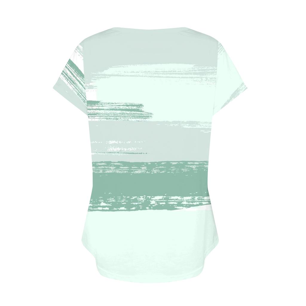 Summer Tops For Women Floral Pattern For Women V-Neck Short Sleeve Comfy Womens Tops Oversized Tshirts