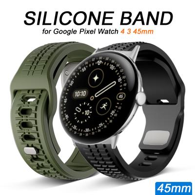 Мужской силиконовый ремешок для Google Pixel Watch 4 3 45 мм Наручный браслет Спортивный ремешок для улицы для GOOGLE PIXEL WATCH 3 4 45MM Ремешок для часов