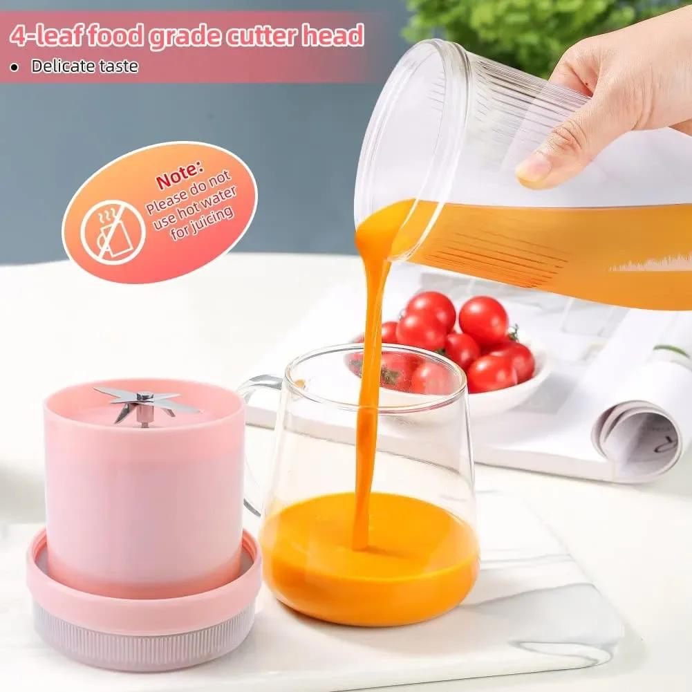 Portable Electric Juicer MIni Juice Blender USB Charging 6 Blades Shake Smoothie Orange Lemon Fruit Mixer Fresh Squeezer Machine