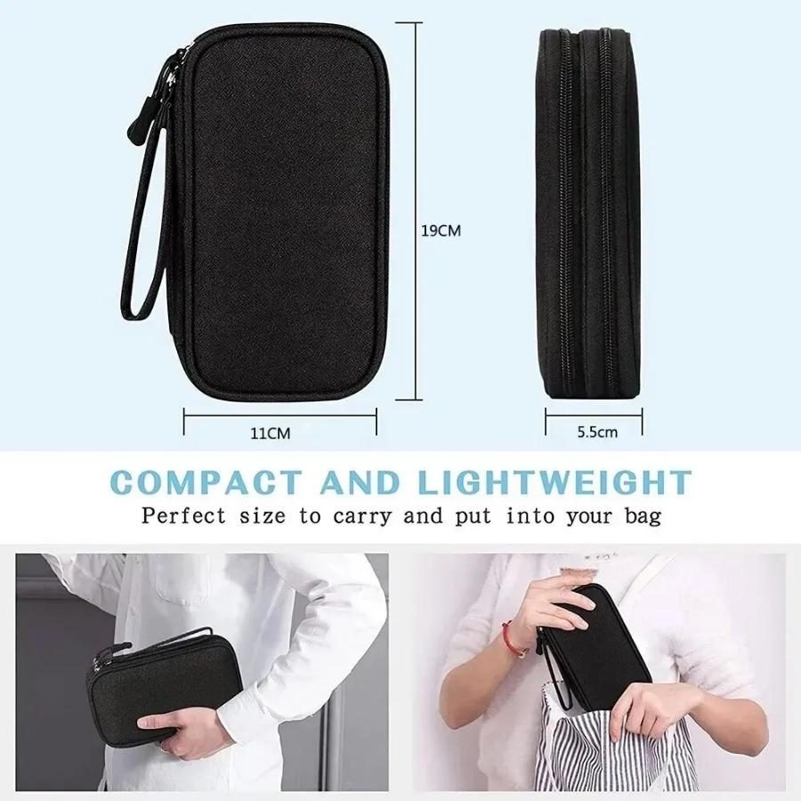 New Travel Organizer Bag Cable Storage Organizers Pouch Carry Case Portable Waterproof Double Layers Storage Bags Cable Cord