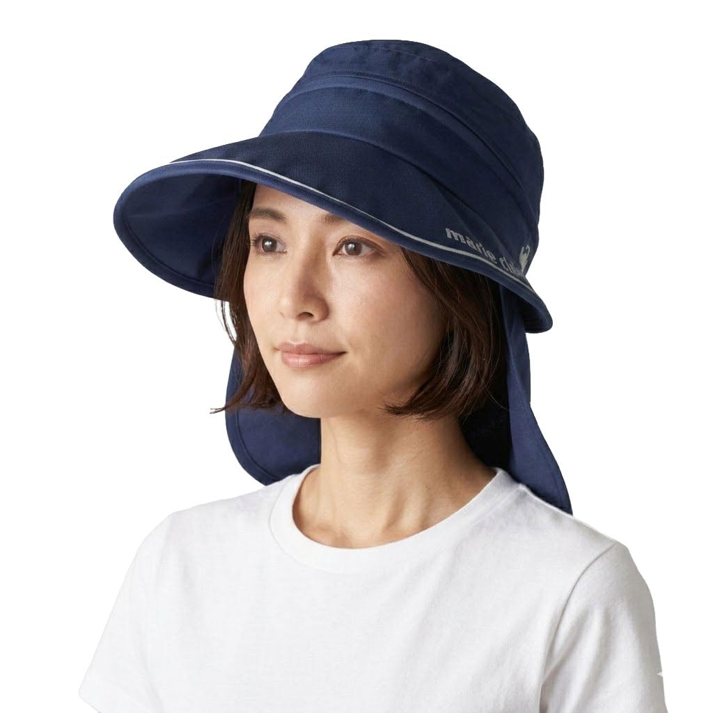 Marie Claire Visor with Detachable Neck Free Size 2-way Cap/Sun Shade, Golf, 716913, Navy,