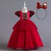 Платье принцессы для девочек, пышная сетчатая юбка, вечернее платье, длинное платье