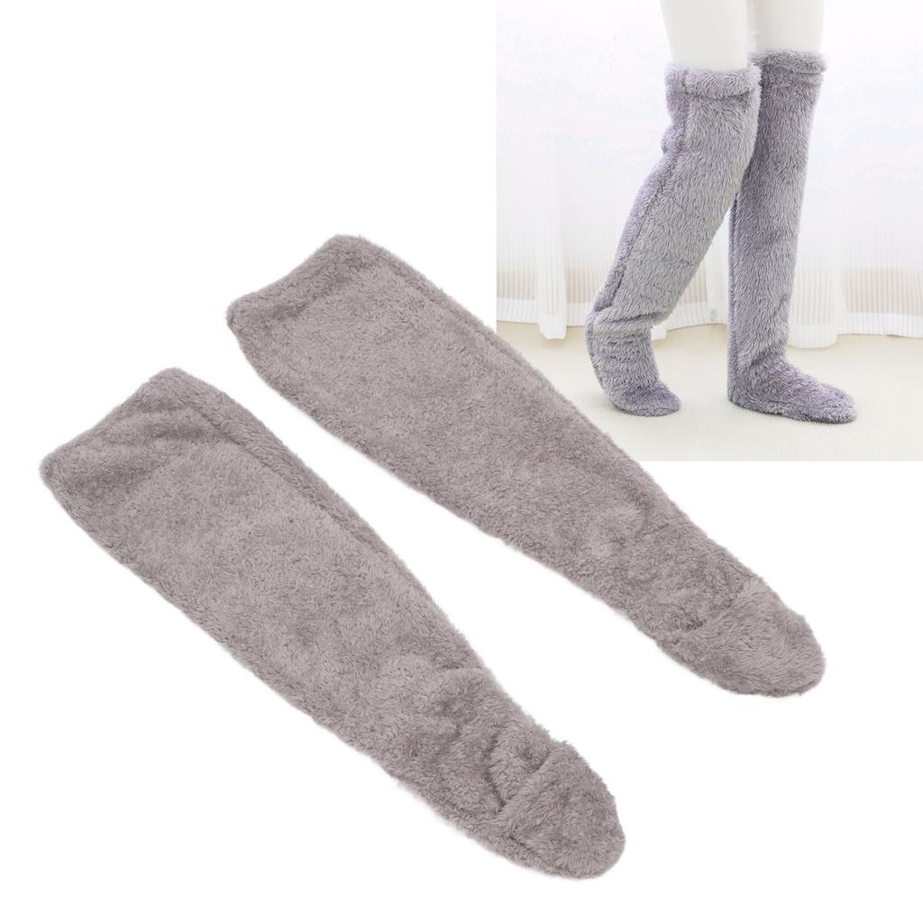 Зимние пушистые носки выше колена для дома, мягкие, толстые, дышащие, плюшевые чулки, гетры
