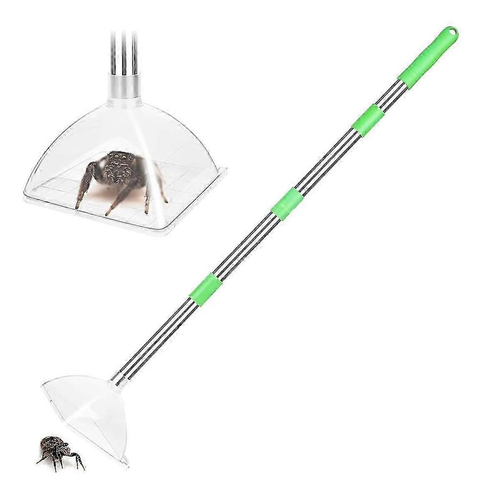 Spider and Insect Catcher - 32inch Adjustable Long-Handled Spider Catcher and Release, Contactless Catch Insec