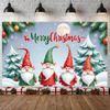 Polyester Christmas Banner Gnome Theme Xmas Banner Snowflake Pattern Festive  Holiday Banner for Christmas Party Xmas Ce