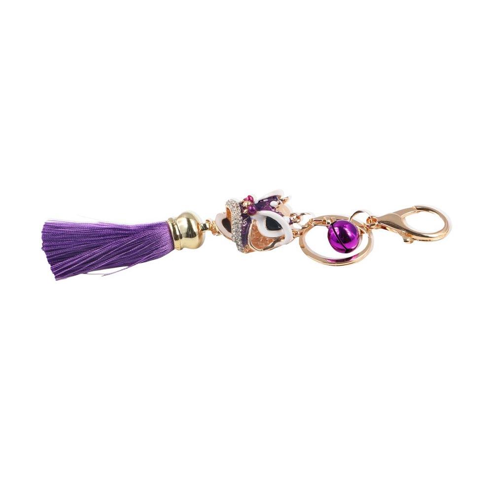 Ancient Mascot Lion Dance Keychain Crystal Animal Lion Wake Keychain Delicate Women Bags Holder