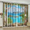 3D Sea Beach Series Printing Scenic Curtains for Bedroom Living Room Curtain Wholesale Window Curtains Scenery Drapes Outdoor
