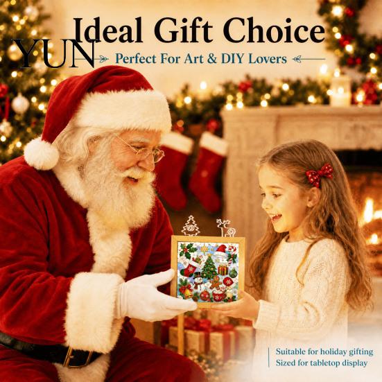 Acrylic Puzzle Night Light DIY LED Light, Christmas Town Jigsaw Lamp, Hand Assembled Decorative Box for Bedroom Desktop Warm White Lighting Home Decor