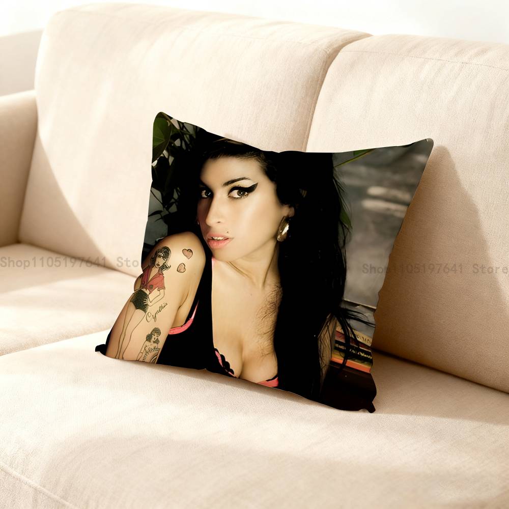 A-Amy W-Winehouse Pillow Case For Sofa Decor Car Office Room Printing Cushion Cover Decorations And Protector