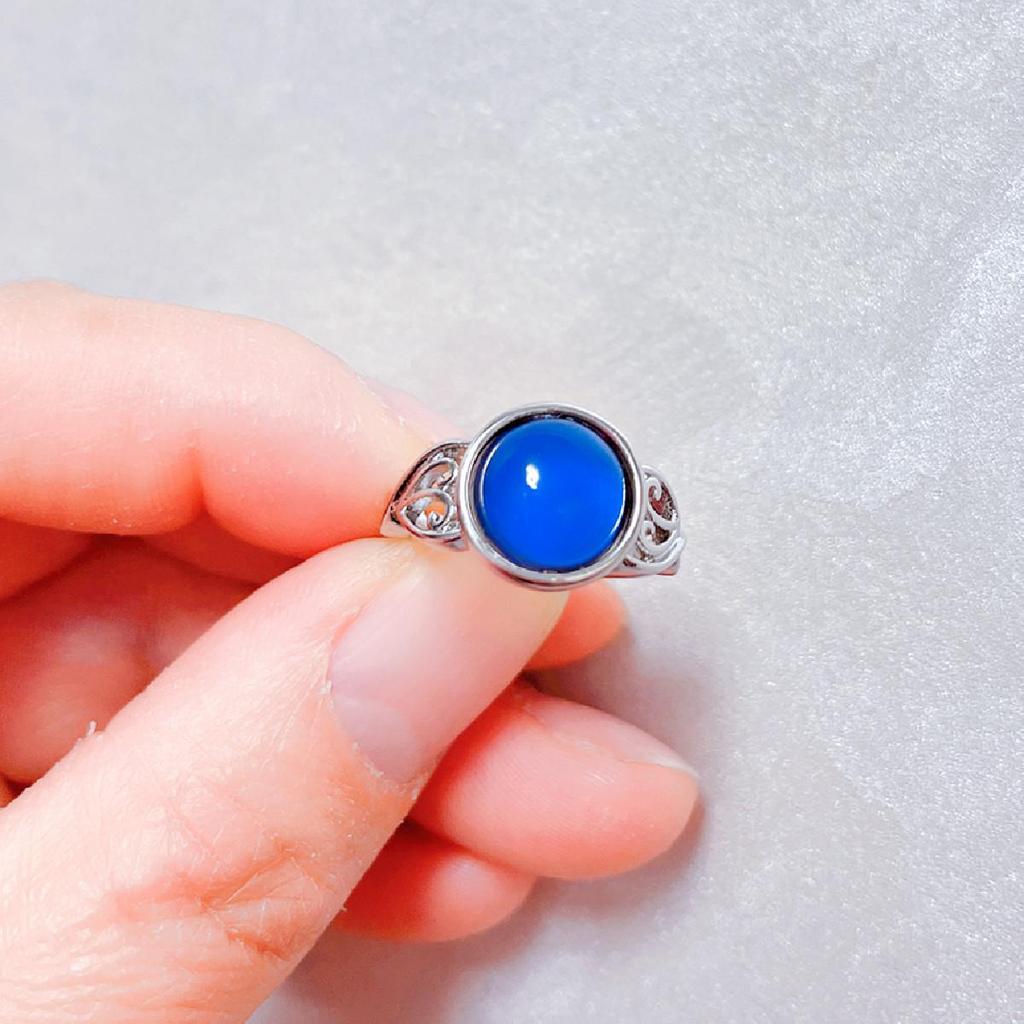 Корейская и японская мода Милое кольцо с камнем, меняющим цвет в зависимости от температуры